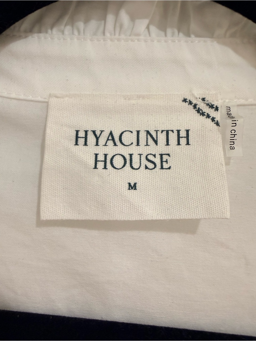 Tuckernuck Hyacinth House White Midi Dress with Navy Floral Lace Hem—NWT - Picture 7 of 9